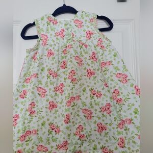 English Rose Garden Lined Dress Baby Girls Sz 12 months Covered Buttons on Front